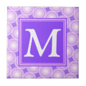 Monogram paarse cirkels tegeltje (Voorkant)