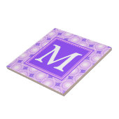 Monogram paarse cirkels tegeltje (Zijkant)