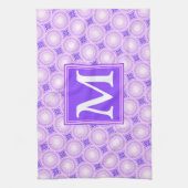 Monogram paarse cirkels theedoek (Verticaal)