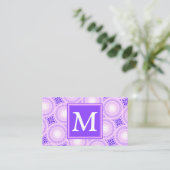 Monogram paarse cirkels visitekaartje (Staand voorkant)