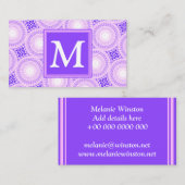 Monogram paarse cirkels visitekaartje (Voorkant / Achterkant)