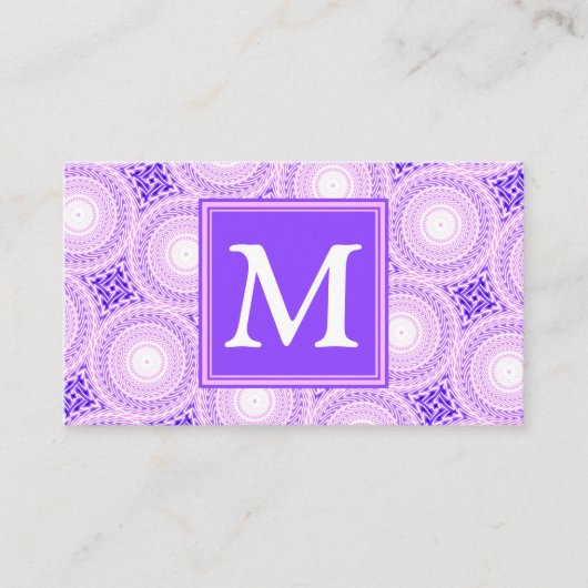 Monogram paarse cirkels visitekaartje (Voorkant)