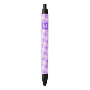 Monogram paarse cirkels zwarte inkt pen