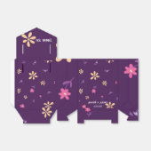 Monogram Paarse Daisy Flower Pattern Wedding Bedankdoosjes (Uitgevouwen)