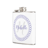 Monogram Paarse decoratieve cirkelkolf Heupfles (Links)