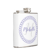 Monogram Paarse decoratieve cirkelkolf Heupfles (Rechts)