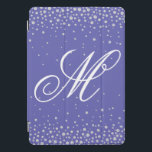 Monogram Paarse diamanten iPad Pro Cover<br><div class="desc">Monogram Paarse diamanten Gepersonaliseerde iPad Gevallen en Hoesjes kenmerkt een eenvoudige paarse achtergrond met een diamantbekleding die met uw douanemonogram in elegant wit kalligrafiekmanuscript wordt gepersonaliseerd. Ontworpen door ©Evco Studio www.zazzle.com/store/evcostudio</div>
