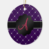 Monogram Paarse diamanten Keramisch Ornament (Links)