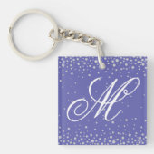 Monogram Paarse diamanten Sleutelhanger (Voorkant)