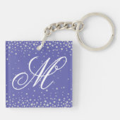 Monogram Paarse diamanten Sleutelhanger (Achterkant)