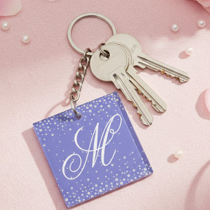 Monogram Paarse diamanten Sleutelhanger