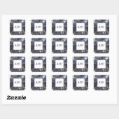 Monogram Paarse Edelsteen Vierkante Sticker (Vel)
