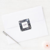 Monogram Paarse Edelsteen Vierkante Sticker (Envelop)