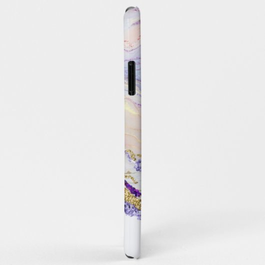 Monogram Paarse en goudmarmer Case-Mate iPhone Case (Achterkant/rechts)