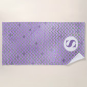 Monogram Paarse en groene zeemeerminnen Strandlaken (Voorkant)