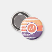 Monogram Paarse en Koraalpenseel Magneet (Voorkant / Achterkant)