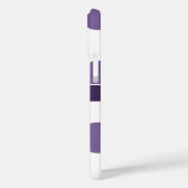 Monogram Paarse en witte Big Polka Dots Case-Mate iPhone Case (Achterkant / Links)