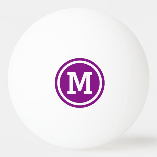 Monogram Paarse en witte cirkel Pingpongbal (Voorkant)