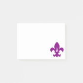 Monogram Paarse en Witte Vleur de Lis Post-it® Notes (Voorkant)