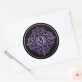 Monogram Paarse Filigree Motif Stickers (Envelop)