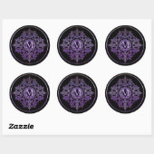 Monogram Paarse Filigree Motif Stickers (Vel)