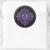Monogram Paarse Filigree Motif Stickers (Tas)