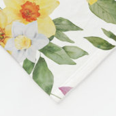 Monogram Paarse Geel Groene Floral Fleece Deken (Hoek)