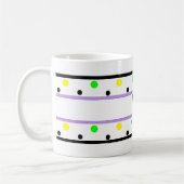 Monogram Paarse Geel Groene Polka Dots Koffiemok (Links)