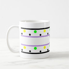 Monogram Paarse Geel Groene Polka Dots Koffiemok