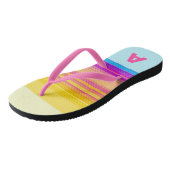 Monogram Paarse Gele Blauwe Stripes Teenslippers (Schuin)