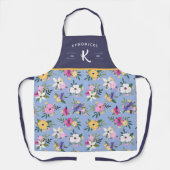 Monogram Paarse Gele Florentijnse Familie Schort (Voorkant)