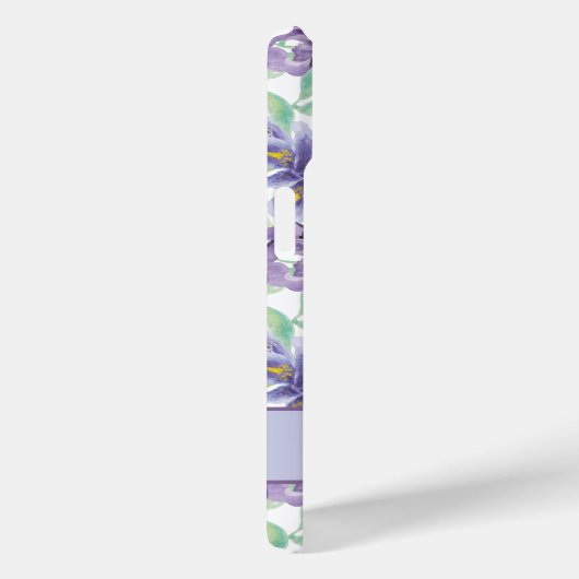 Monogram Paarse Gele Iris Floral Waterverf Case-Mate iPhone Case (Achterkant / Rechts)
