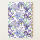 Monogram Paarse Gele Iris Floral Waterverf Jaar Planner (Achterkant)