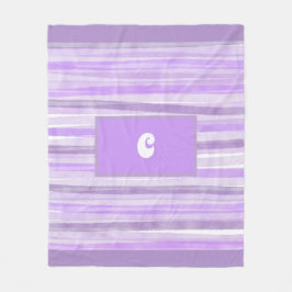 Monogram Paarse gestreepte Custom Fleece Deken