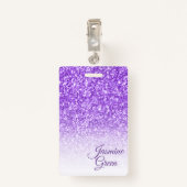 Monogram Paarse glitter Badge (Achterkant met clip)