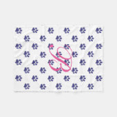 Monogram, Paarse glitter, kattenverf, Fleece Deken (Voorkant (Horizontaal))