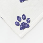 Monogram, Paarse glitter, kattenverf, Fleece Deken (Hoek)