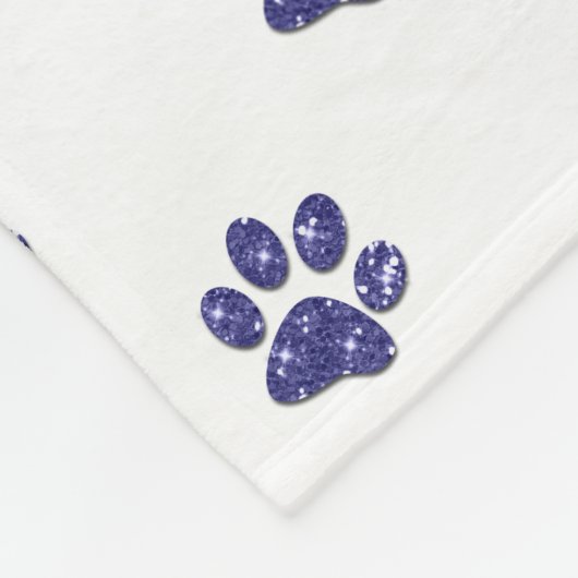 Monogram, Paarse glitter, kattenverf, Fleece Deken (Hoek)