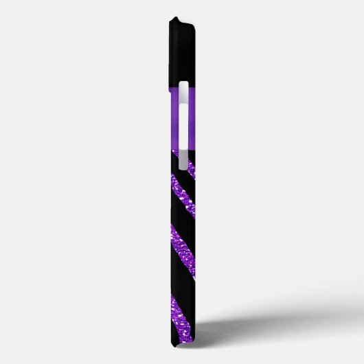 Monogram Paarse Glitter Zebra iPad Air Case (Achterkant / Links)