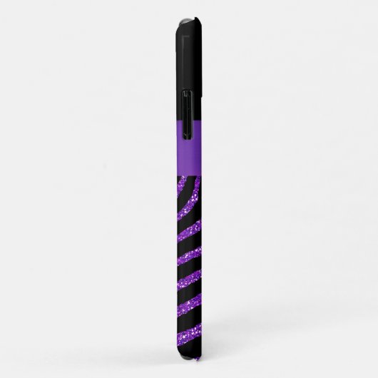 Monogram Paarse Glitter Zebra iPhone 11 Case-Mate iPhone Case (Achterkant/rechts)