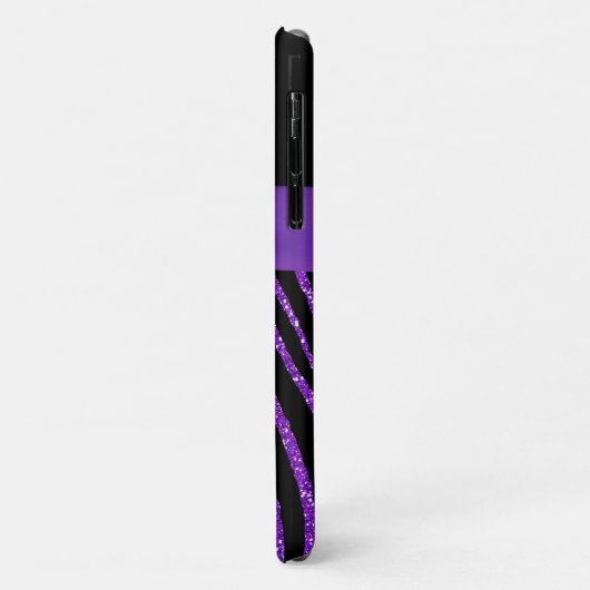 Monogram Paarse Glitter Zebra iPhone 11 Case-Mate iPhone Case (Achterkant/links)