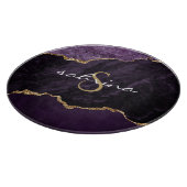 Monogram Paarse Goud Agaat Geode Snijplank (Hoek)