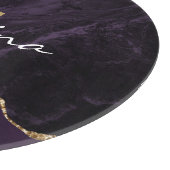Monogram Paarse Goud Agaat Geode Snijplank (Hoek)
