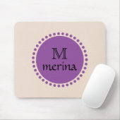 Monogram Paarse goudcirkel Muismat (Met muis)