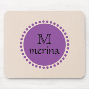 Monogram Paarse goudcirkel Muismat