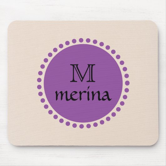 Monogram Paarse goudcirkel Muismat (Voorkant)