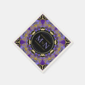 Monogram Paarse gouden diamanten kant Unieke bruil Servet (Hoek)