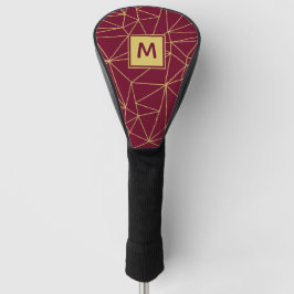 Monogram Paarse Gouden Geometrisch Abstract Patroo Golfheadcover