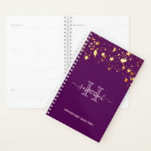 monogram Paarse gouden sterren Planner (Display)