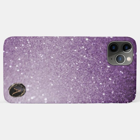 *~* Monogram Paarse gradiënt Ombre Glitter Case-Mate iPhone Case (Achterkant (horizontaal))